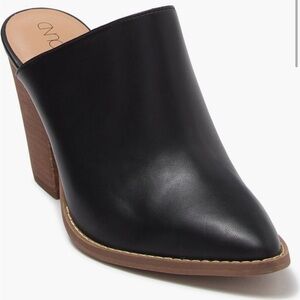 NWOT - Abound Black Leather Mules